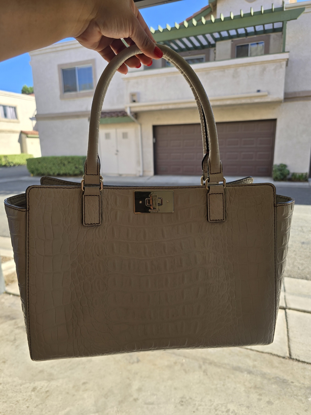 Kate Spade Kelsey Orchard Valley Croc/Gator Embossed 100% Cow Leather Satchel